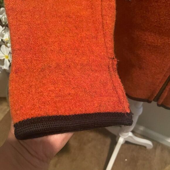 Giesswein Wool Fall Winter Orange Coat Sweater Jacket Made In Austria - Size 34 - Picture 7 of 15